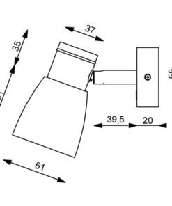 Prebit LED-Anbauleuchte R1-1 mit USB, chrom-glanz, prebit_led_anbauleuchte_r1_1_mit_usb__chrom_glanz__152822