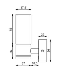 Prebit LED-Anbauleuchte W1-1 mit USB, chrom-glanz, prebit_led_anbauleuchte_w1_1_mit_usb__chrom_glanz__153240