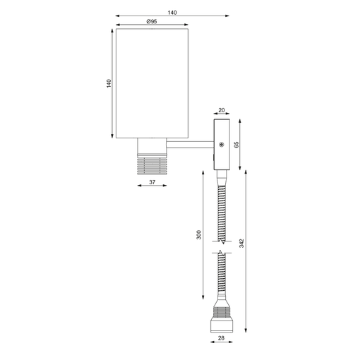 Prebit LED-Wandleuchte NOVA-LYNN+USB 25°, chrom-gl prebit_nova_lynn_usb_25___chrom_glanz_152685
