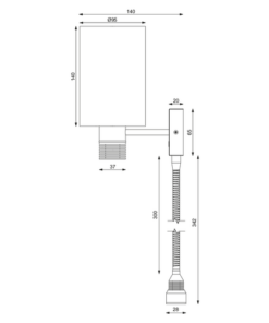Prebit LED-Wandleuchte NOVA-LYNN+USB 25°, chrom-ma prebit_nova_lynn_usb_25___chrom_matt_152688