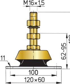 Vetus flexibles Motorlager Typ-K75 vetus_flexibles_motorlager_typ_k100_33536