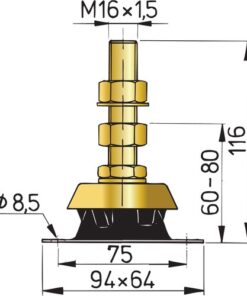 Vetus flexibles Motorlager Typ-K25 vetus_flexibles_motorlager_typ_k25_33546