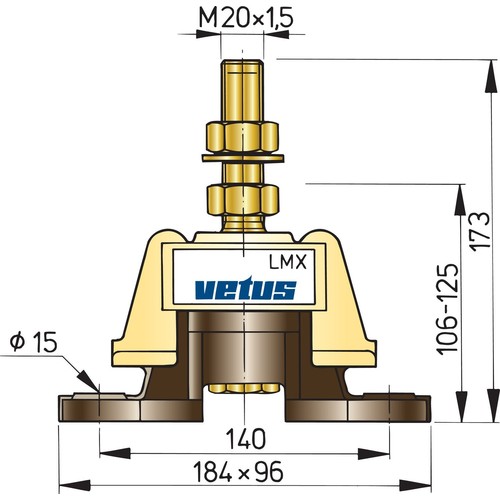 Vetus flexibles Motorlager Typ LMX210 vetus_flexibles_motorlager_typ_lmx140_33558