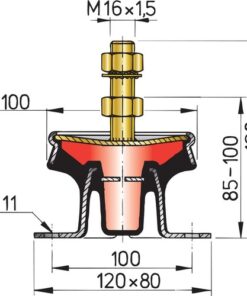 Vetus flexibles Motorlager Typ MITSTEUN vetus_flexibles_motorlager_typ_mitsteun_33550