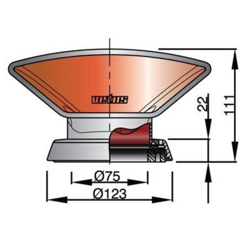 Vetus Lüfterhutze DON316R, Edelstahl, innen rot vetus_lüfterhutze_don316r__edelstahl__innen_rot_37292