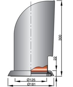Vetus Lüfterhutze YOG316R, Edelstahl, innen rot vetus_lüfterhutze_yog316r__edelstahl__innen_rot_37277