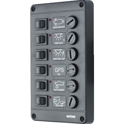 Vetus Schalterpaneel mit 6 Glassicherungen 24 Volt vetus_schalterpaneel_mit_6_glassicherungen_12_volt_34447