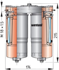 Vetus Wasserabscheider / Grobfilter 720l/Std. vetus_wasserabscheider___grobfilter_720l_std__35380