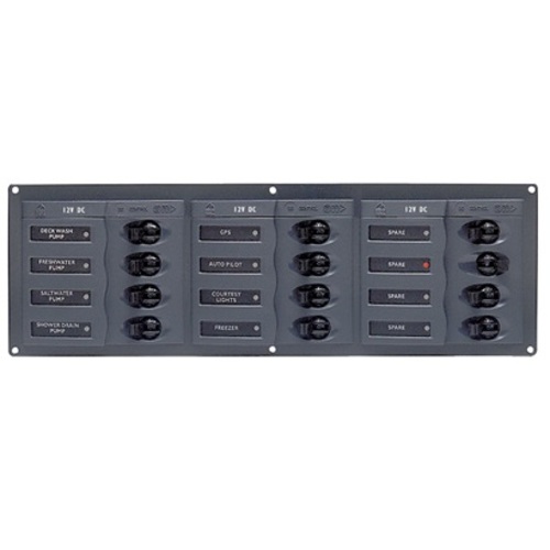 BEP Trennschalter-Panel DC 12V, 12-fach, horizonta BEP Trennschalter-Panel DC 12V