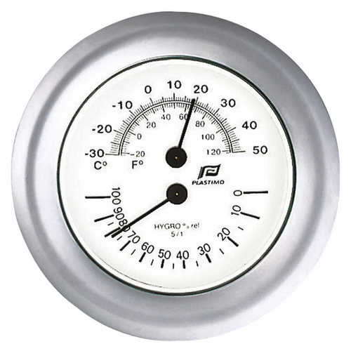 PLASTIMO 4 ZOLL THERMO/HYGROMETER MATT CHROM PLASTIMO 4 ZOLL THERMO/HYGROMETER MATT CHROM