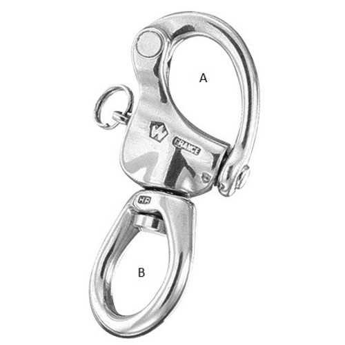PLASTIMO ST STEEL SNAP SHACKLE SWIVELEYE 90MM PLASTIMO ST STEEL SNAP SHACKLE SWIVELEYE 90MM