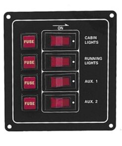 PLASTIMO SWITCH PANEL 4 GANG BLACK