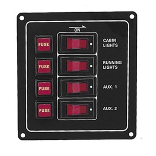 PLASTIMO SWITCH PANEL 6 GANG FUSED ALUMINIUM PLASTIMO SWITCH PANEL 6 GANG FUSED ALUMINIUM