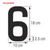 PLASTIMO Zahl 6, 18 cm, schwarz, RIB plastimo zahl 6 18 cm schwarz rib 83646