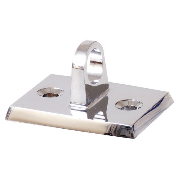 Montagebschlag für Tauwerkgeländer Messing verchromt mit Auge D=22mm
