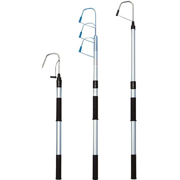 Fanghaken Aluminium telekospierbar L=80-120cm mit Haken aus rostfreiem Stahl Fanghaken Aluminium telekospierbar L=80-120cm mit Haken aus rostfreiem Stahl