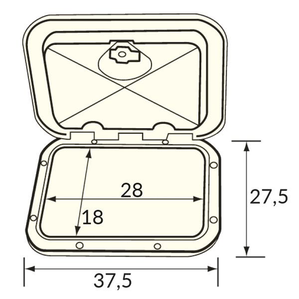 Nuova Rade Luke Öffnungswinkel 180° Aussenmass B=37.5cm H=27.5cm Innenmass B=28cm H=18cm weiss Nuova Rade Luke Öffnungswinkel 180° Aussenmass B=37.5cm H=27.5cm Innenmass B=28cm H=18cm weiss – Bild 2