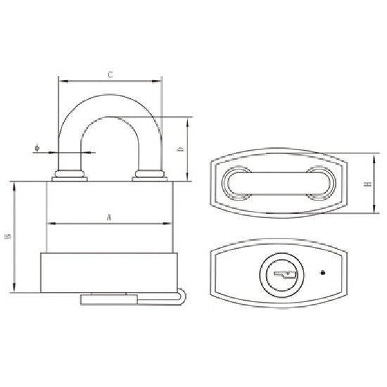 Vorhängeschloss LEMEN wasserdicht beschichtet B=54mm Bügel H=55mm Vorhängeschloss LEMEN wasserdicht beschichtet B=54mm Bügel H=55mm – Bild 2
