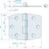 Roca Scharnier rostfreier Stahl 37+37x60mm 1052807 roca scharnier rostfreier stahl 37 37x60mm 1