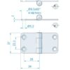 Roca Scharnier rostfreier Stahl 34x37mm 1052822 achse oben 1