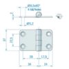 Roca Scharnier rostfreier Stahl 34+24x37mm mit gesenkten Bohrlöchern 1052824 roca scharnier rostfreier stahl 34 24x37mm mit gesenkten bohrlchern 1