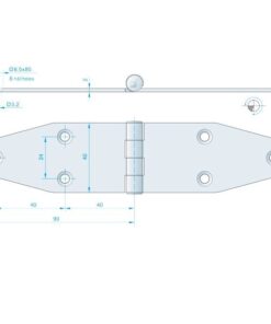 Roca Scharnier rostfreier Stahl 90+90x40mm