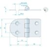 Roca Scharnier rostfreier Stahl 37+30x40mm 1052837 roca scharnier rostfreier stahl 37 30x40mm 1