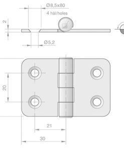 Roca Scharnier rostfreier Stahl 30+30x39mm 1052838 roca scharnier rostfreier stahl 30 30x39mm 1v5wzi6otodird