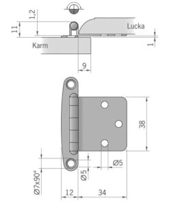 Roca Scharnier rostfreier Stahl 12+34x38mm 1052849 roca scharnier rostfreier stahl 12 34x38mm 1qifkogfrrksgw