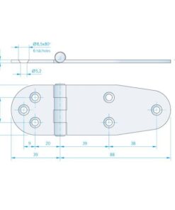 Roca Scharnier rostfreier Stahl 39+88x40mm