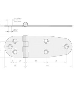 Roca Scharnier rostfreier Stahl 39+88x40mm 1052860 roca scharnier rostfreier stahl 39 88x40mm 1hhinuvaigq79r
