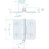 Roca Scharnier rostfreier Stahl 46+46x82mm Achse ziehbar 1052864 roca scharnier rostfreier stahl 46 46x82mm achse ziehbar 1