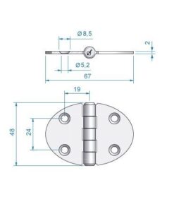 Roca Scharnier rostfreier Stahl oval 33,5+33,5x48mm 1052867 roca scharnier rostfreier stahl oval 33 5 33 5x48mm 2