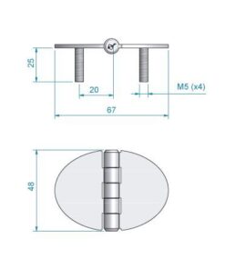 Roca Scharnier rostfreier Stahl oval 67x48mm mit angeschweissten Bolzen M5 L=25mm 1052868 roca scharnier rostfreier stahl oval 67x48mm mit angeschweissten bolzen m5 l 25mm 2