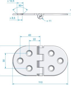 Roca Scharnier rostfreier Stahl oval 55+55x60mm verdeckt 1052873 roca scharnier rostfreier stahl oval 55 55x60mm verdeckt 2