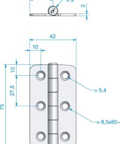 Roca Scharnier rostfreier Stahl 21+21x75mm 1052882 roca scharnier rostfreier stahl 21 21x75mm 2