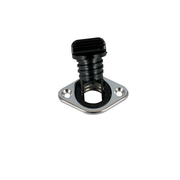Lenzdurchlass rostfreier Stahl oval L=50mm B=34mm ID=24mm mit Kunststoff Lenzstopfen