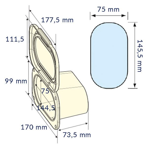 Nuova Rade Cockpitdusche Gehäuse mit Tür B=75mm H=145.5 mit Duschekopf und Schlauch L=3m weiss – Bild 2