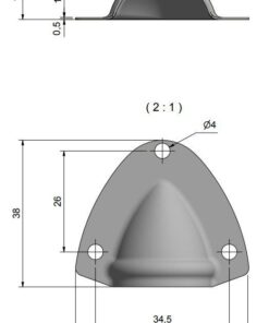 1100983 schutzblech rostfrei 44x38x12mm 2