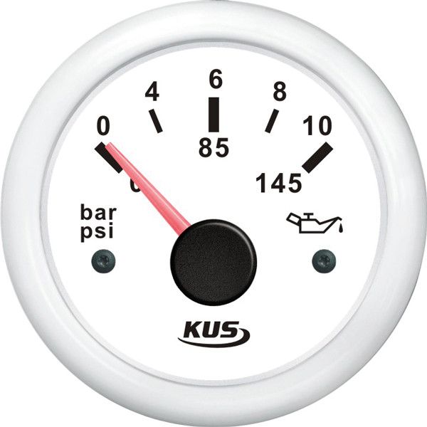 KUS Anzeige Öldruck 0-10bar, 10-184 und 240-33ohm, 12/24V weiss KUS Anzeige Öldruck 0-10bar, 10-184 und 240-33ohm, 12/24V weiss