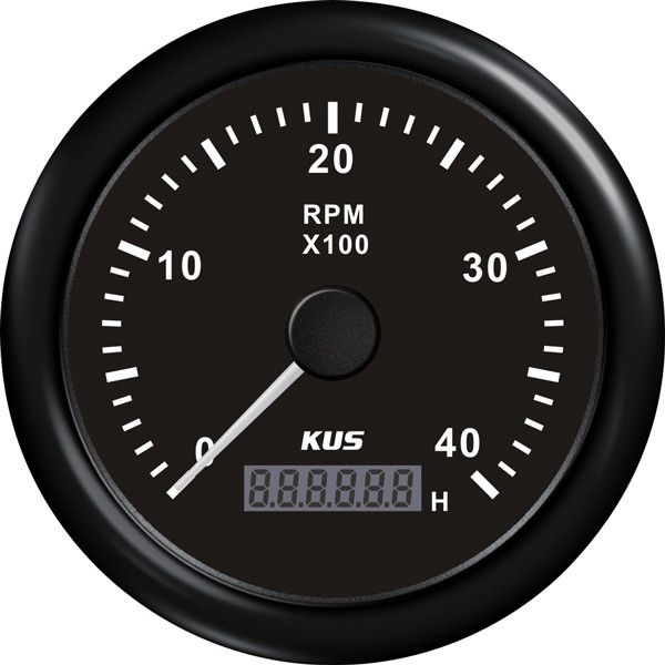 KUS Drehzahlmesser mit Betriebsstundenzähler f.Dieselmot. 0-4000U/min 0,5-250 12/24V D=85mm schwarz KUS Drehzahlmesser mit Betriebsstundenzähler f.Dieselmot. 0-4000U/min 0,5-250 12/24V D=85mm schwarz