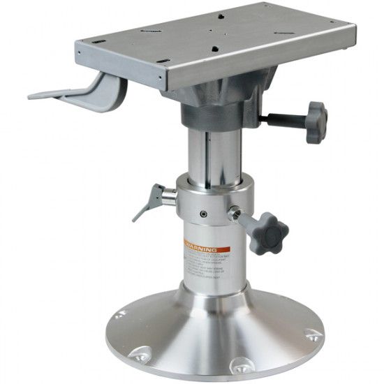 ESM Stuhlgestell OCEAN mit Gasdruckdämpfer Aluminium eloxiert dreh- und verschiebbar H=38-53cm Befestigungsplette 338x182mm