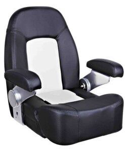 ESM Steuerstuhl ROYAL mit klappbarer Rücken- und Armlehne carbon schwarz / weiss 1120968 esm steuerstuhl royal mit klappbarer rucken und armlehne carbon schwarz weiss 1