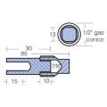 TECNOSEAL Zinkanode für Kühlwasser Volvo 7/16'' L=30mm D=17mm (Volvo 838929) mit Aufnahme. – Bild 2