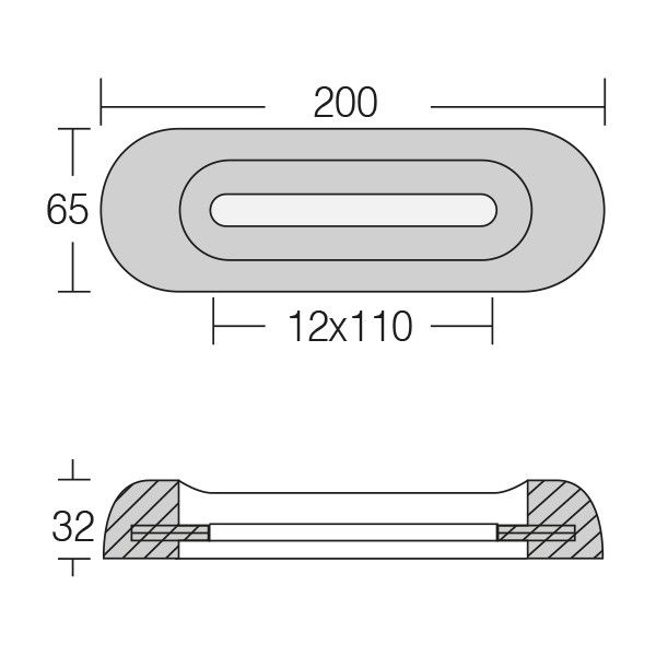 1852 Zinkanode für Fairline 200x65x32mm 1.30kg 1852 Zinkanode für Fairline 200x65x32mm 1.30kg – Bild 2