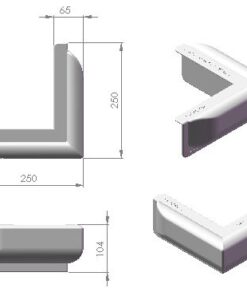 Dan-Fender Stegfender 90° Winkel L=2x250mm B=100mm D=60mm weiss 1151763 dan fender stegfender 90 winkel l 2x250mm b 100mm d 60mm weiss 2