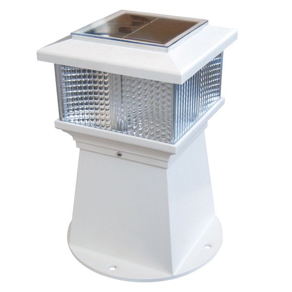 Dock Edge LED Stegbeleuchtung mit Solarpanel weiss, H=25cm D=17cm