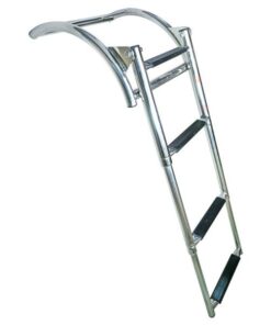 Badeleiter für Schlauchboot rostfreier Stahl teleskopierbar für Schlauch D=max. 50cm 3 Stufen B=25,4cm L=37/86,8cm
