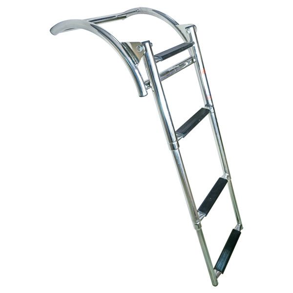 Badeleiter für Schlauchboot rostfreier Stahl teleskopierbar für Schlauch D=max. 50cm 3 Stufen B=25,4cm L=37/86,8cm