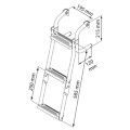 Badeleiter rostfreier Stahl klappbar - 3 Stufen L=565mm B=215mm – Bild 2